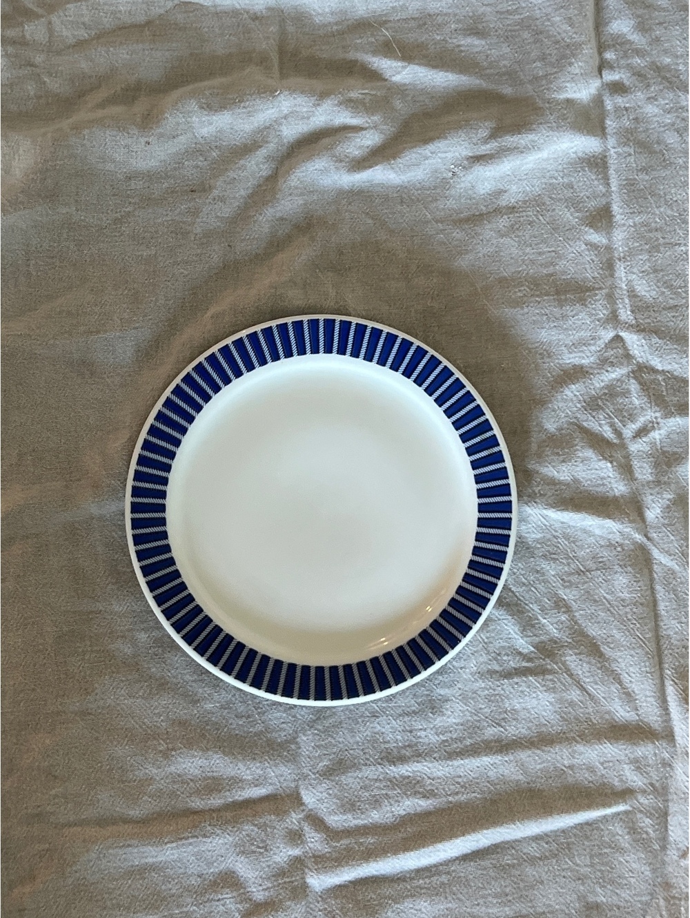 Porsgrund Norway 1999 Ceramic Dessert Plate with Blue Pattern